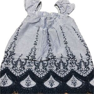 Wraredoll Dress Girl 2T Blue Coastal Preppy Striped Resort Classic Feminine Soft